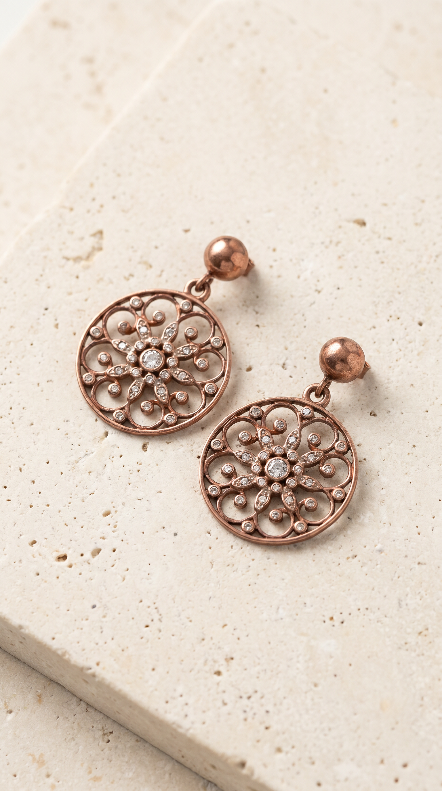 Vintage Bloom Medallion Drop Earrings