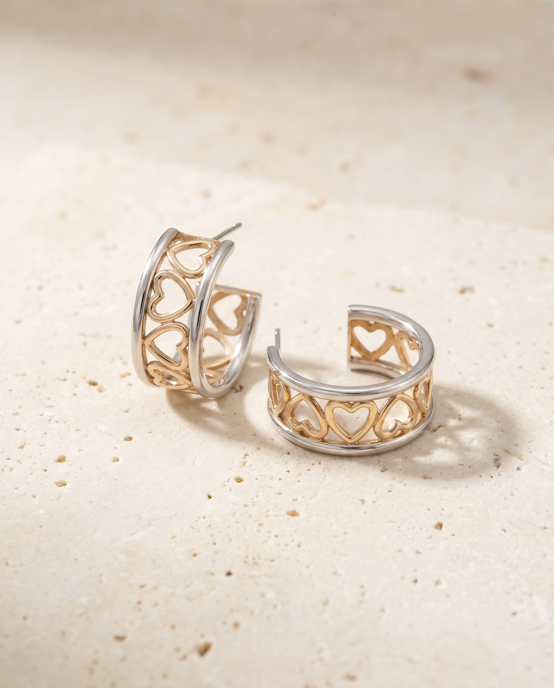 Gold Plated Heart Earrings