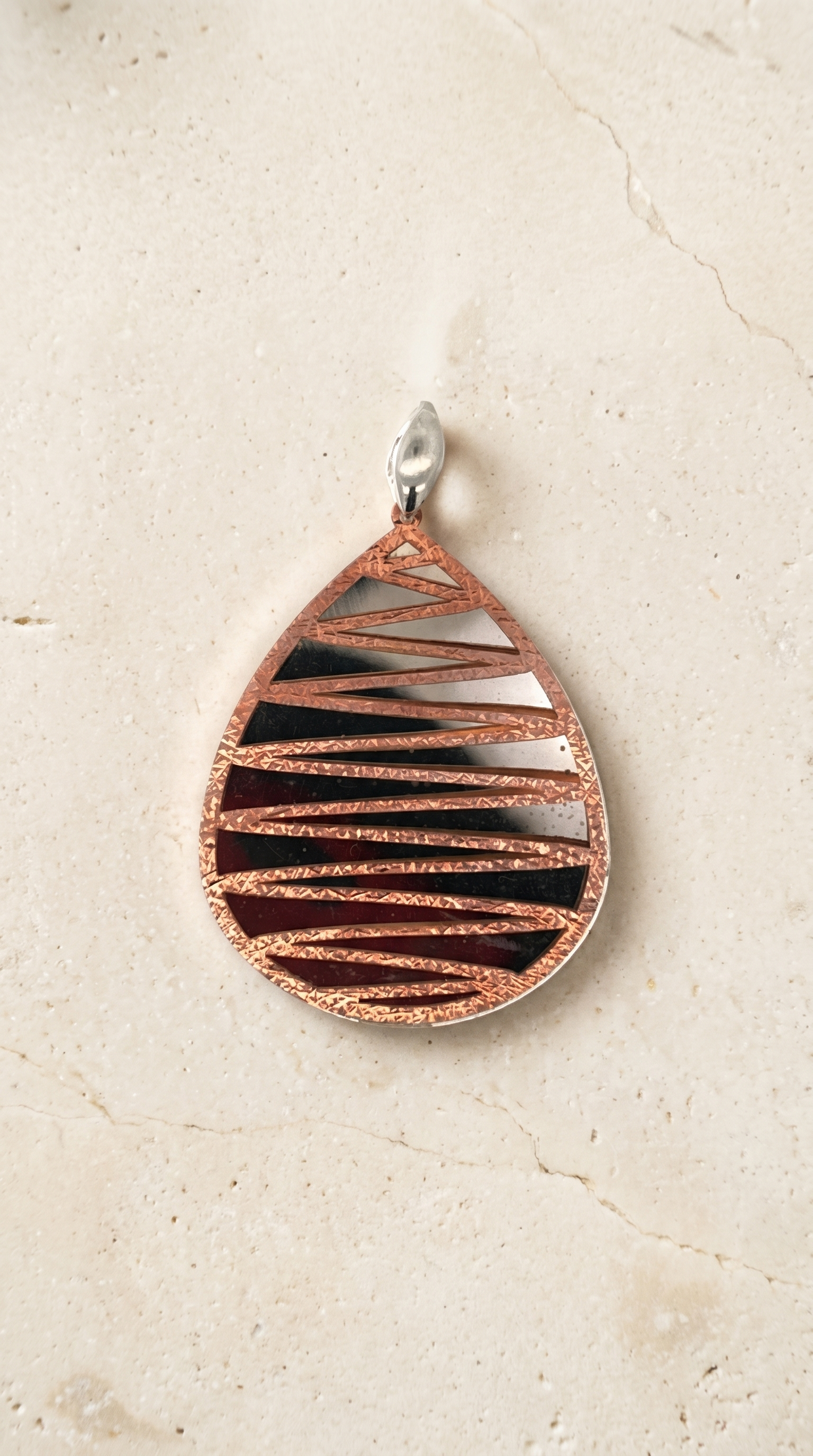 Gold Plated Teardrop Slash Pendant