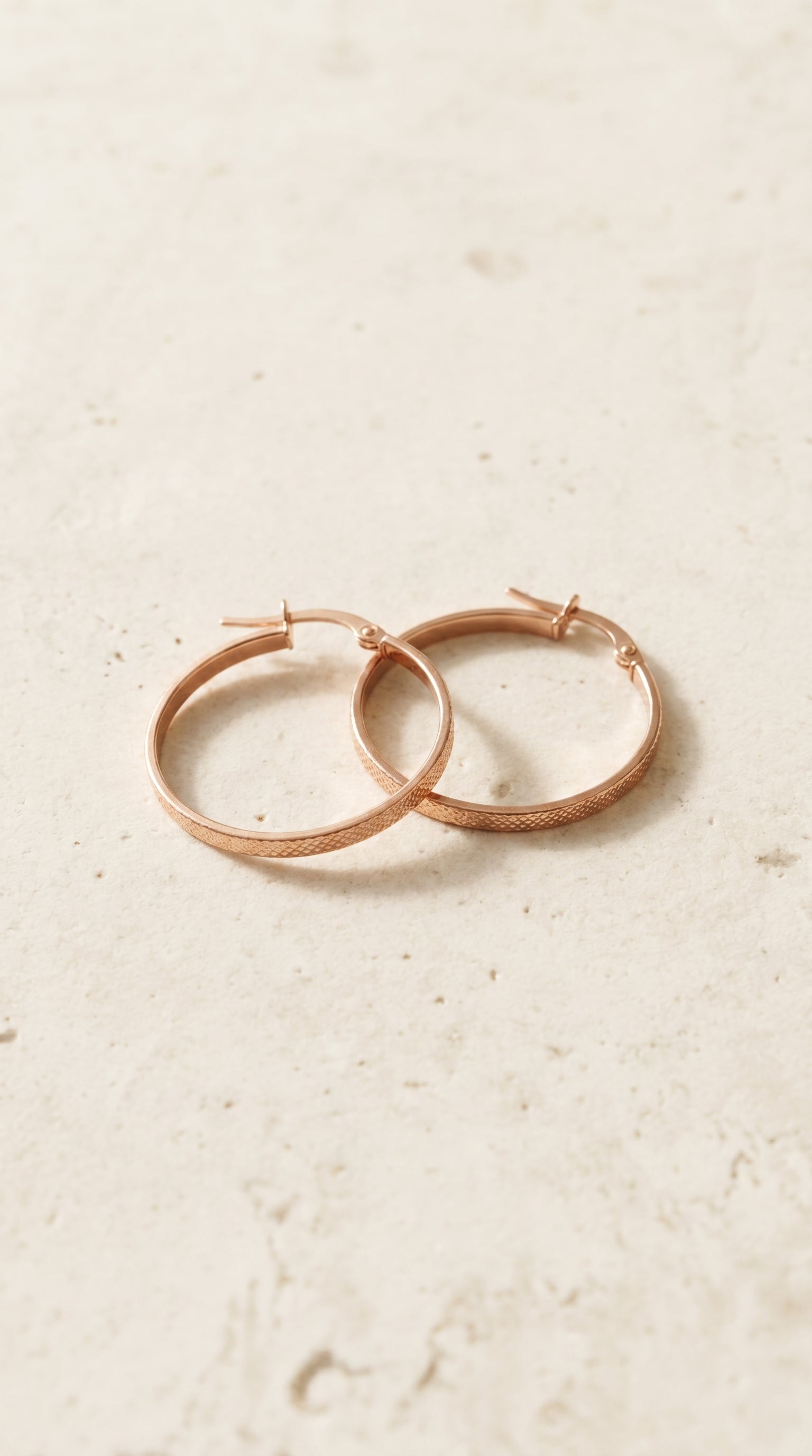 Textured Hoop Earrings | 9 Carat Rose Gold
