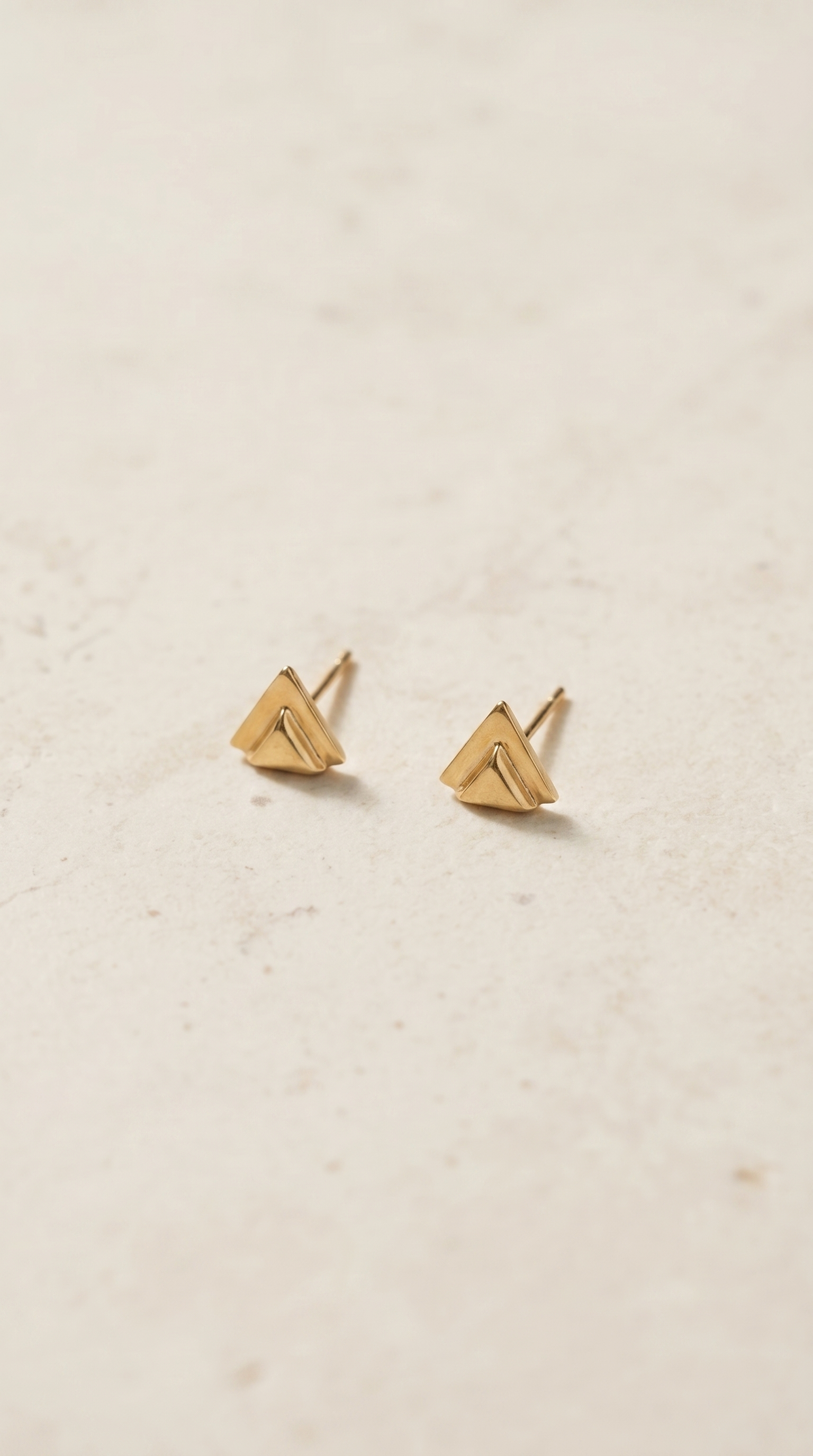 Triangle Stud Earrings | 9 Carat Gold