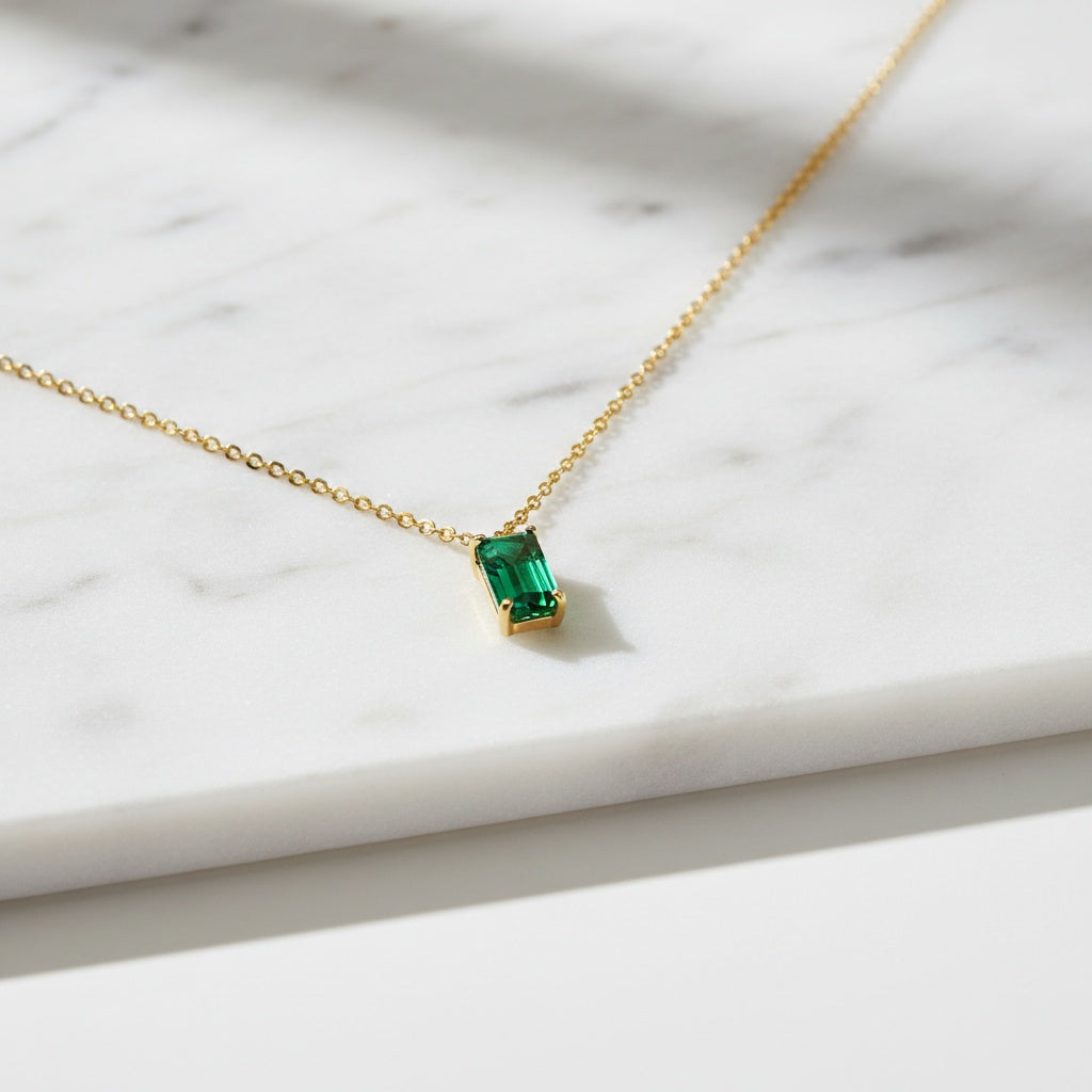 Emerald Cut Solitaire Pendant
