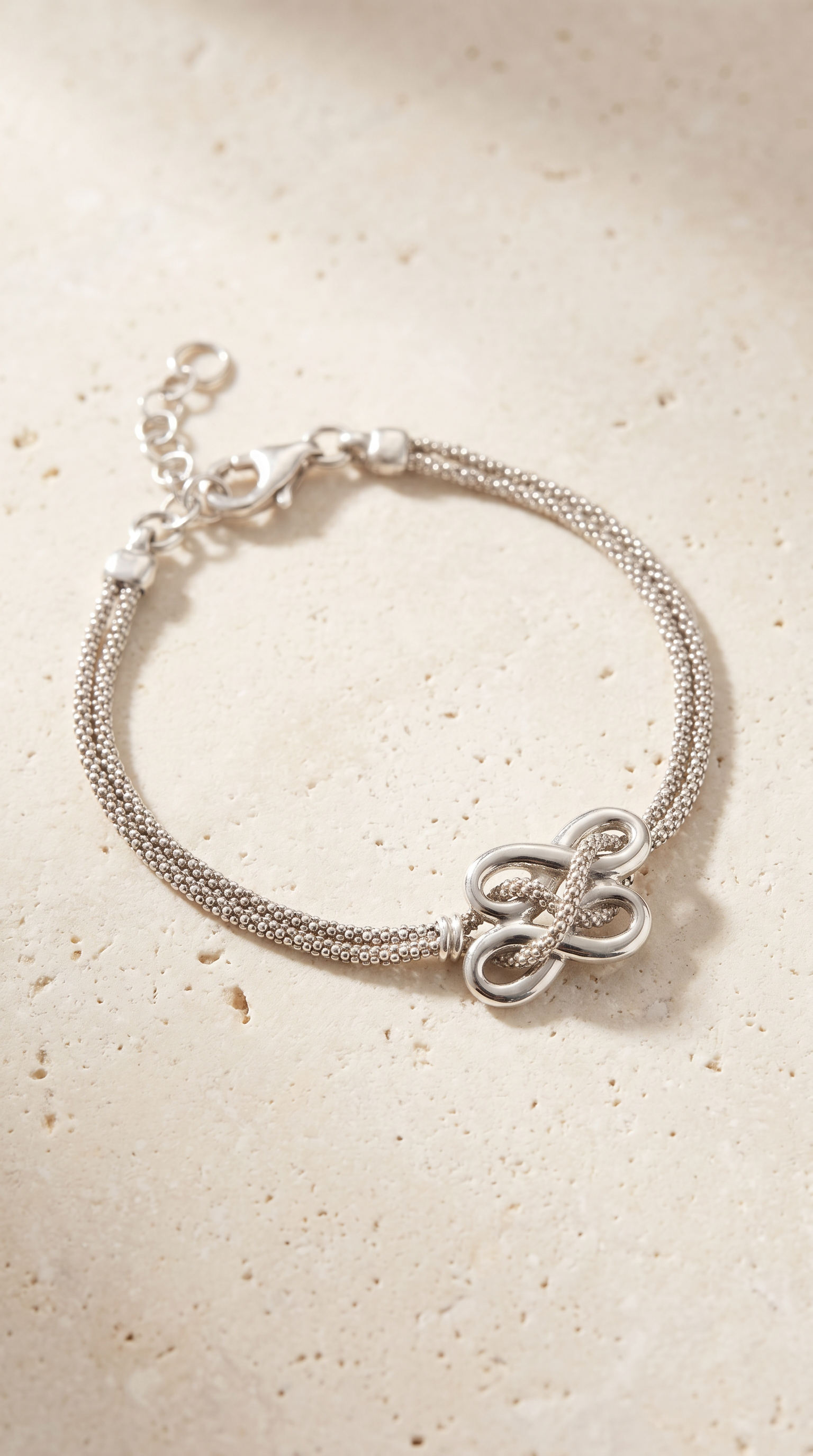 Double Infinity Silver Bracelet