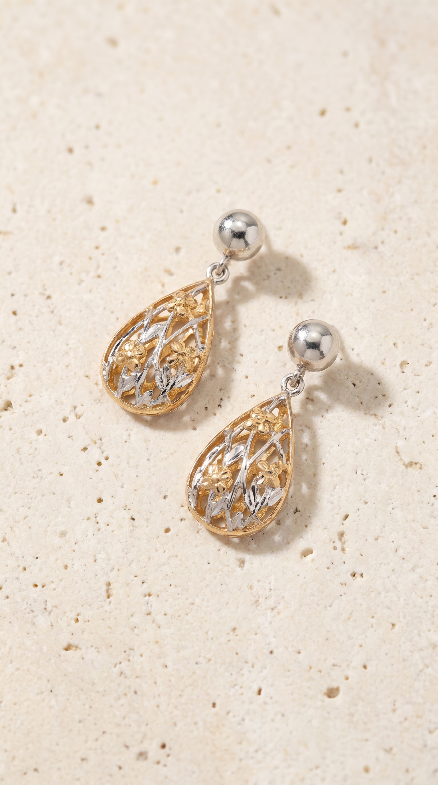 Wildflower Teardrop Drop Earrings