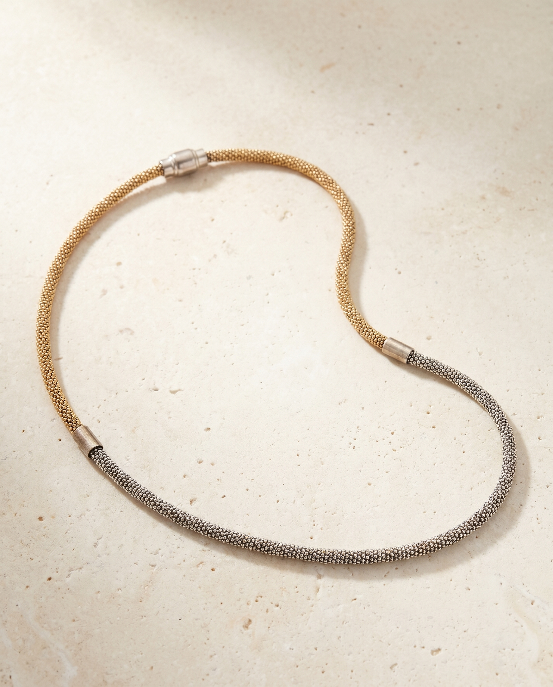 Silver & Gold Multi-Tube Necklace