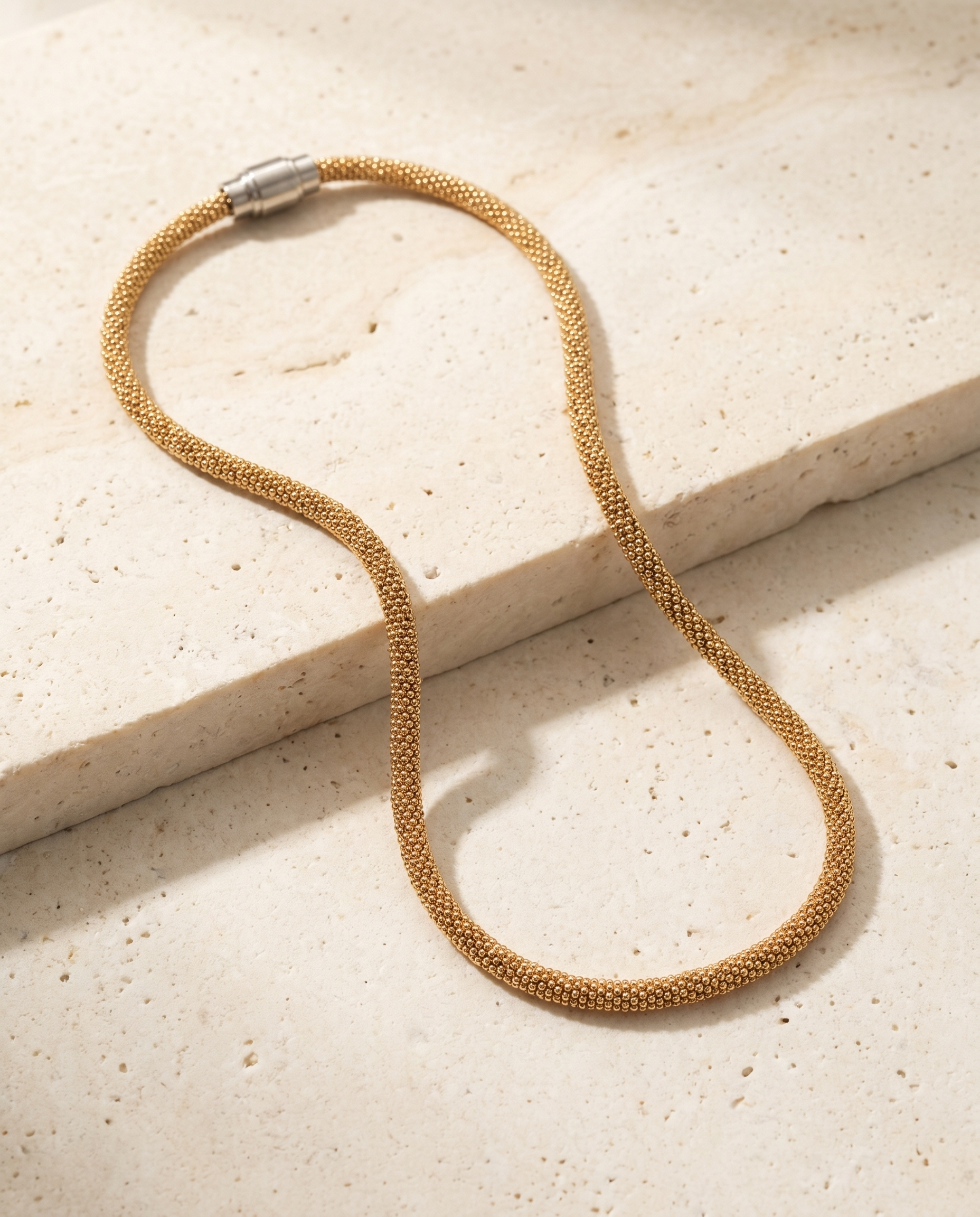 Plain Gold Mesh Necklace