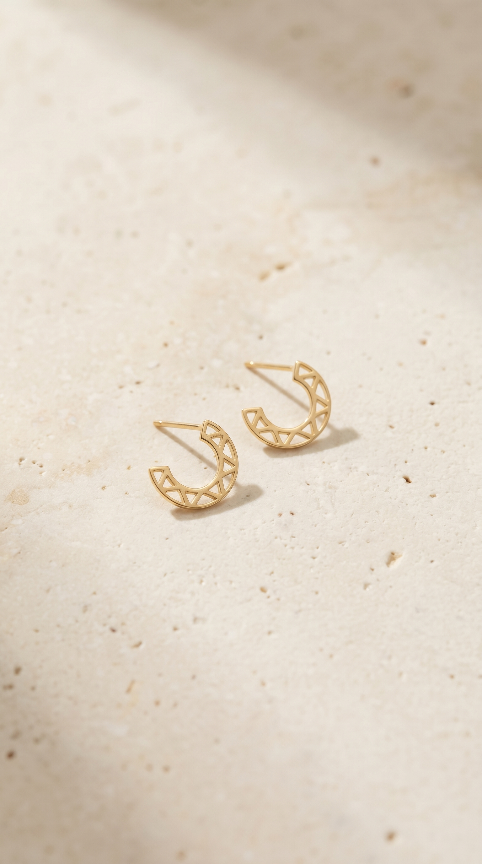 Geometric Cutout Hoop Earrings | 9 Carat Gold