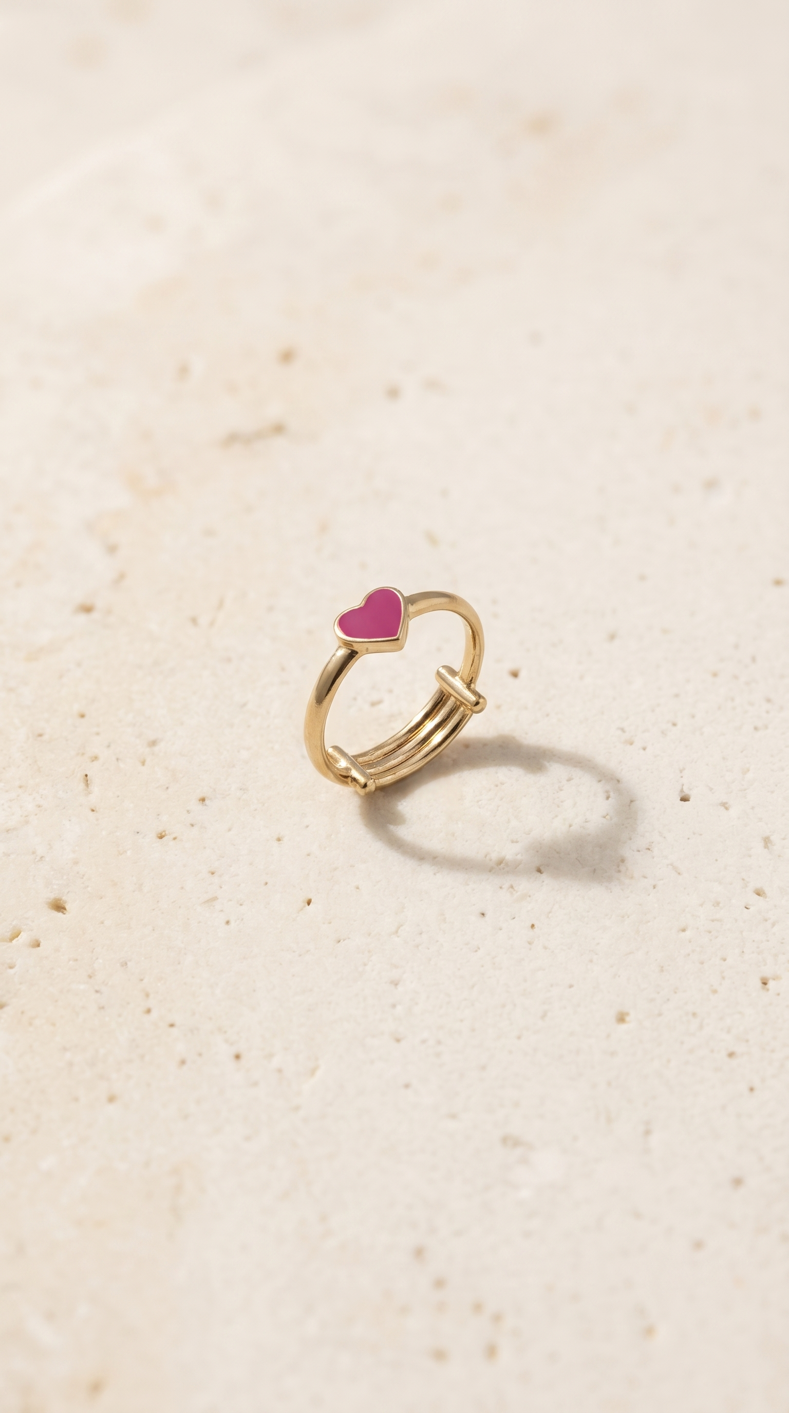 Adjustable Pink Heart Ring | 9 Carat Gold