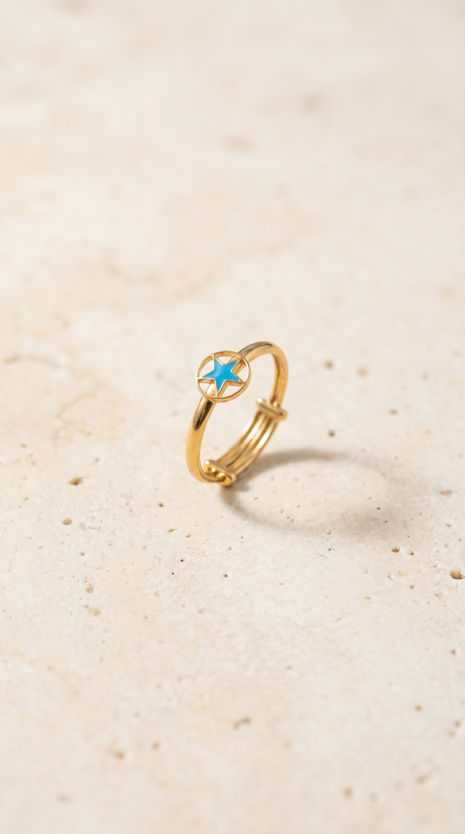 Adjustable Blue Star Ring | 9 Carat Gold