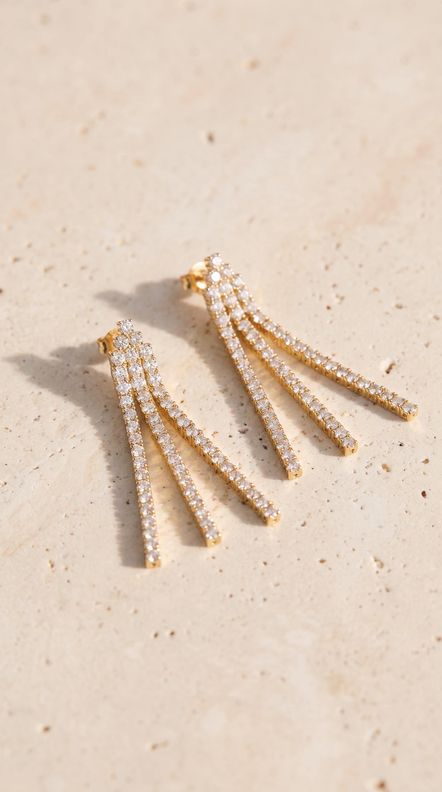 Diamond Tassel Drop Earrings - 18Kt Yellow Gold